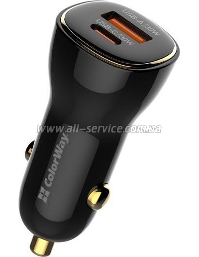   ColorWay PowerDelivery PPS USB USB-A + USB-C Black (CW-CHA046PD-BK)