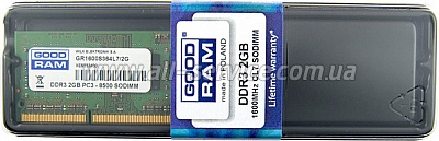  2Gb GOODRAM   DDR3, 1600Mhz  (GR1600S364L11/2G)