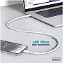 ���� ������ USB-C to USB-C 1.0m USB 2.0 60W silicone white Digitus (AK-300341-010-W)