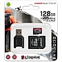   128GB Kingston microSDXC Class 10 UHS-II U3 V90 A1 Canvas React Plus + SD  + USB  (MLPMR2/128GB)