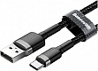 Дата кабель USB 2.0 AM to USB-C 0.5m 3A gray-black Baseus (CATKLF-AG1) Дата кабель USB 2.0 AM to USB-C 0.5m 3A gray-black Baseus (CATKLF-AG1)