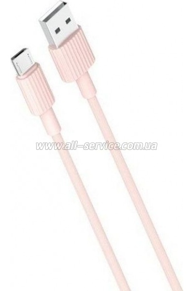 ���� ������ USB 2.0 AM to Micro 5P 1.0m 2.4A pink XO (NB156-M-PN)
