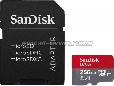   SanDisk 256GB microSDXC class 10 UHS-I Ultra (SDSQUAC-256G-GN6MA)