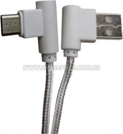 ���� ������ USB 2.0 AM to USB-C 1.0m 2.4A 90� corner white XoKo (XK-CTC-001-WH)