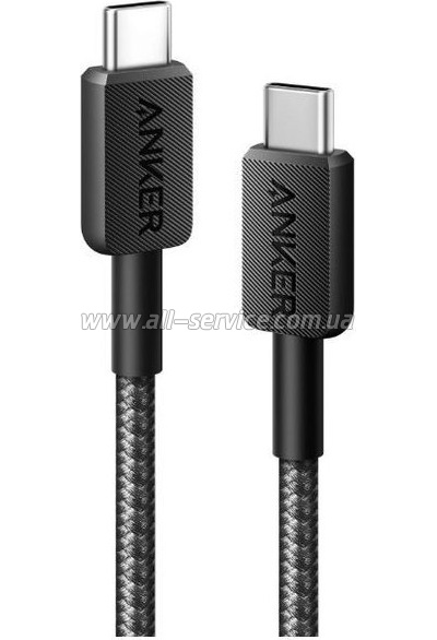 ���� ������ USB-C to USB-C 1.8m nylon 322 black Anker (A81F6G11)