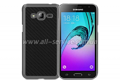 Utty PC+Carbon fibre PU  Samsung Galaxy J3 SM-J320 Black (207311)