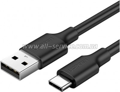 ���� ������ USB 2.0 AM to USB-C 0.5m 3.0A (18W) Nickel Plating US287 Black Ugreen (60115)