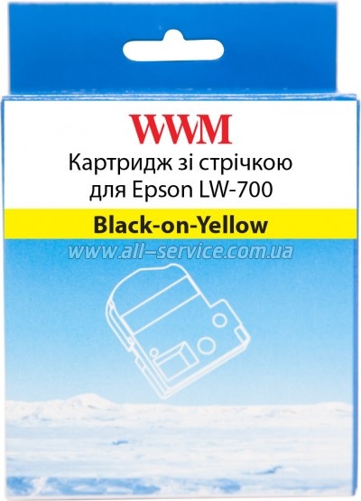 �������� WWM ��� Epson LW-700 24mm � 8m Black-on-Yellow (WWM-SC24Y)