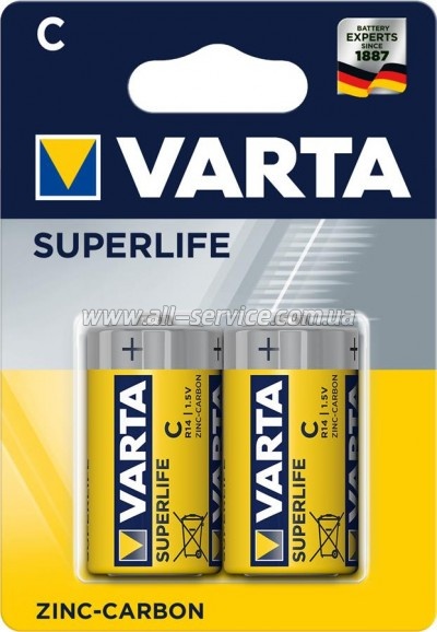 Батарейка Varta Superlife C Zinc-carbon * 2 (02014101412) Батарейка Varta Superlife C Zinc-carbon * 2 (02014101412)