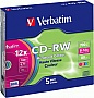  Verbatim CD-RW DL+ 700 MB/80 min 8x-12x Slim 5 (43167) Colour