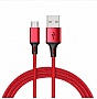 ���� ������ USB 2.0 AM to Micro 5P 1.0m 2.4A braided red XO (NB143-M1-RD)
