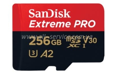   SanDisk 256GB microSDXC C10 UHS-I U3 A2 Extreme Pro V30 + SD  (SDSQXCZ-256G-GN6MA)