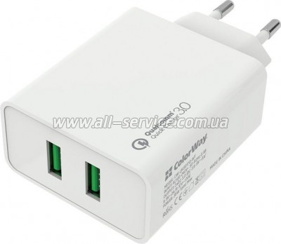   Colorway 2USB Quick Charge 3.0 36W  (CW-CHS017Q-WT)