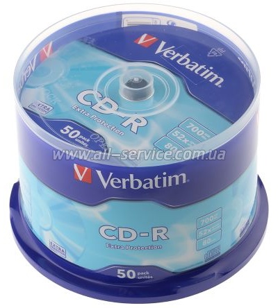  Verbatim CD-R 700 MB/80 min 52x Cake Box 50 (43351)