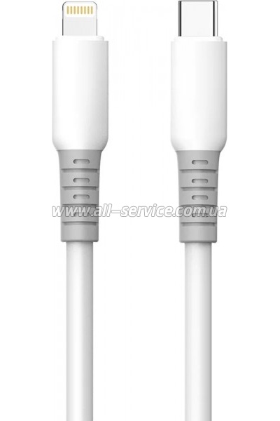 ���� ������ USB-C to Lightning 1.0m PD30W liquid silicone white ColorWay (CW-CBPDCL093-WT)