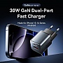 �������� ������� Vention 1xUSB-C PD30W + 1xUSB QC3.0 18W GaN gray (FEWH0-EU)