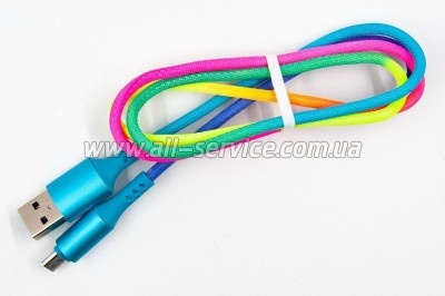 ���� ������ USB 2.0 AM to Micro 5P 1.0m rainbow Dengos (NTK-M-SET-RAINBOW)