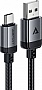 ���� ������ USB 2.0 AM to USB-C 1.2m 3.0A 18W aluminum alloy Black Acefast (6974316283782)
