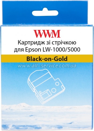 �������� WWM ��� Epson LW-1000/ 5000 36mm � 8m Black-on-Gold (WWM-SM36Z)