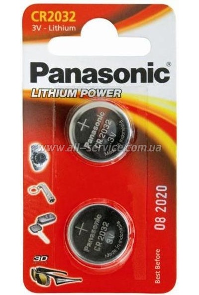  Panasonic CR 2032 Lithium * 2 (CR-2032EL/2B)