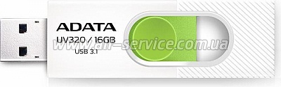  ADATA UV320 16GB WHITE/GREEN (AUV320-16G-RWHGN)