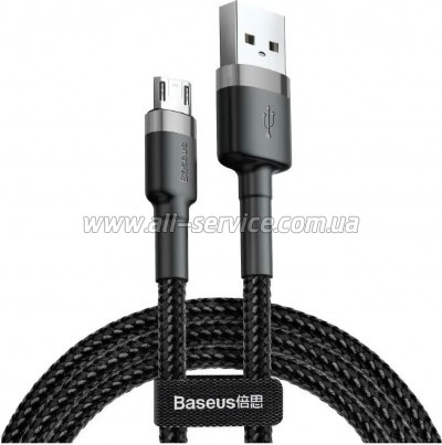 ���� ������ USB 2.0 AM to Micro 5P 0.5m Cafule 2.4A Black-Grey Baseus (CAMKLF-AG1)