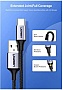 ���� ������ USB 2.0 AM to USB-C 1.5m US288 Aluminum Braid Black Ugreen (60127)