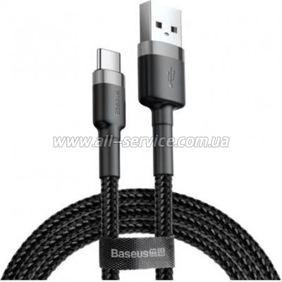 ���� ������ USB 2.0 AM to USB-C 3.0m 2A Gray-Black Baseus (CATKLF-UG1)