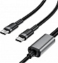 ���� ������ USB-C to 2xUSB-C 1.2m 100W nylon black Acefast (6974316285120)