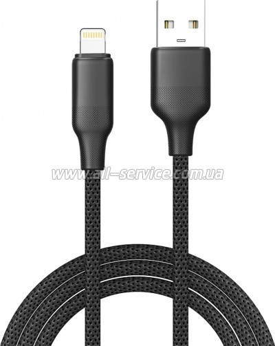 ���� ������ USB 2.0 AM to Lightning 2.0m 3A TPE embossed black ColorWay (CW-CBUL102-BK)