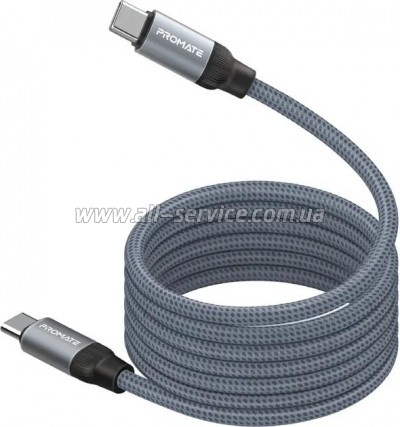 ���� ������ USB-C to USB-C 1.2m Promate (springy.grey)