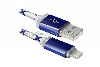 DEFENDER ACH03-03LT USB(AM)-Lightning BlueLED backlight 1m (87551)