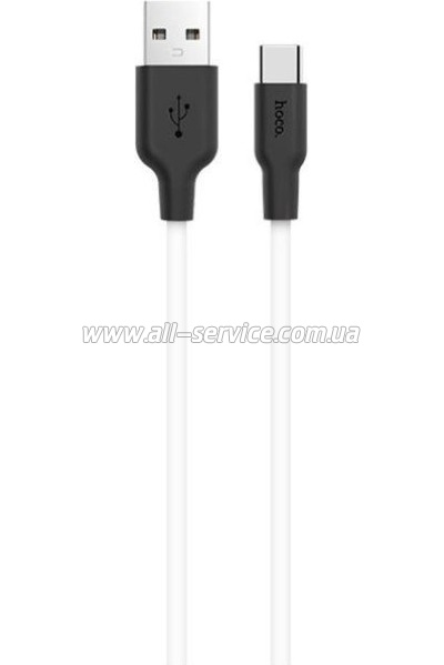 ���� ������ USB 2.0 AM to USB-C 1.0m 2A silicone X21 black+white HOCO (6957531071402)
