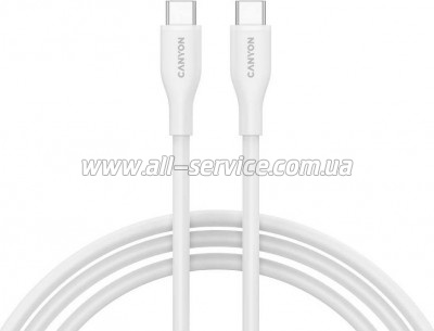 ���� ������ USB-C to USB-C 1.0m CC60SC10 60W Silicon White Canyon (CNS-CC60SC10W)