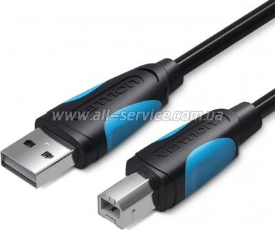 Кабель для принтера USB 2.0 AM/BM 2.0m black Vention (VAS-A16-B200) Кабель для принтера USB 2.0 AM/BM 2.0m black Vention (VAS-A16-B200)