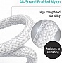 ���� ������ USB 2.0 AM to USB-C 2.0m 3A zinc alloy braided white ColorWay (CW-CBUC099-WT)