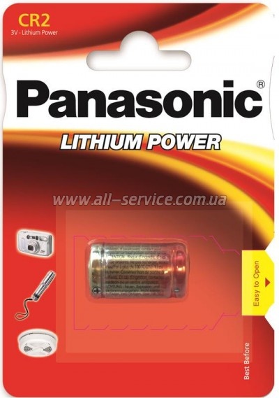 Батарейка Panasonic CR2 Lithium * 1 (CR-2L/1BP) Батарейка Panasonic CR2 Lithium * 1 (CR-2L/1BP)