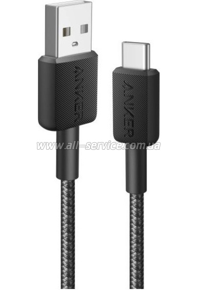 ���� ������ USB 2.0 AM to USB-C 0.9m 322 Black Anker (A81H5G11)