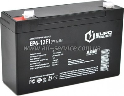 �������������� ������� Europower 6V 12Ah (EP6-12F1)