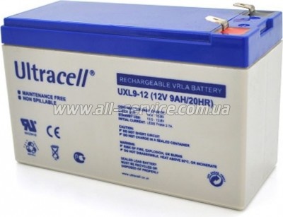 �������������� ������� Ultracell 12V 9Ah AGM (UL9-12)