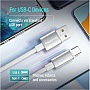 ���� ������ USB 2.0 AM to USB-C 2.0m 3A zinc alloy braided white ColorWay (CW-CBUC099-WT)
