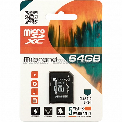   Mibrand 64GB microSDXC class 10 UHS-I (MICDXU1/64GB-A)
