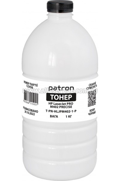 Тонер Patron HP LJ Pro M402 Precise бутль 1кг Black (PN-HLJPM402-1-P) Тонер Patron HP LJ Pro M402 Precise бутль 1кг Black (PN-HLJPM402-1-P)