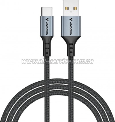 ���� ������ USB 2.0 AM to USB-C 1.2m black Verbatim (31843)