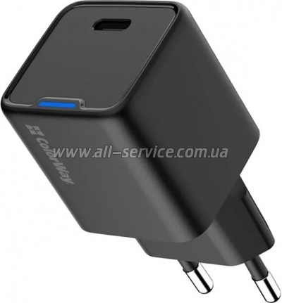 �������� ������� ColorWay GaN Mini 25W PD Port PPS USB-C black (CW-CHS052PD-BK)