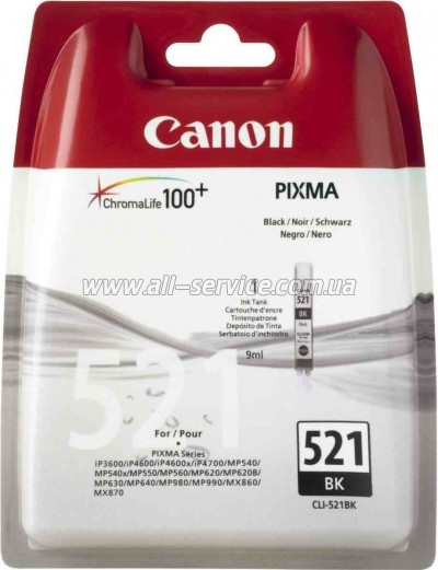  Canon CLI-521 MP540/ MP630 Black (2933B004)