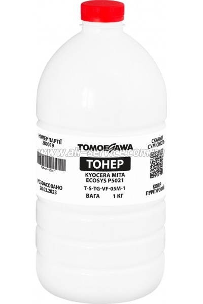 Тонер Tomoegawa Kyocera Mita Ecosys P5021 бутль 1кг Magenta (TSM-VF-05M-1) Тонер Tomoegawa Kyocera Mita Ecosys P5021 бутль 1кг Magenta (TSM-VF-05M-1)