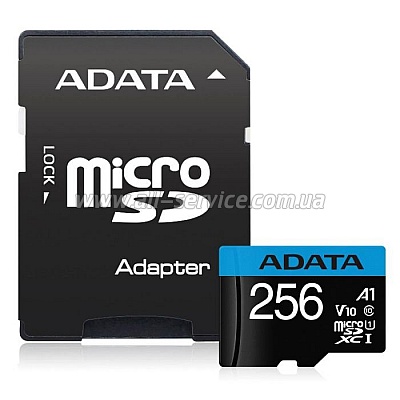   ADATA 256GB microSDXC calss 10 UHS-I V10 A1 (AUSDX256GUICL10A1-RA1)