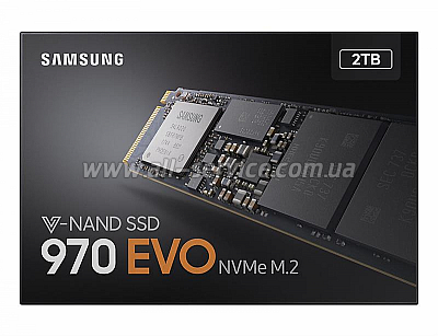 SSD  2TB Samsung 970 EVO M.2 NVMe PCIe 3.0 4x 2280 V-NAND 3-bit MLC (MZ-V7E2T0BW)