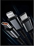 ���� ������ USB 2.0 AM to Lightning + Micro 5P + USB-C 1.2m 100W nylon black XoKo (SC-3100)